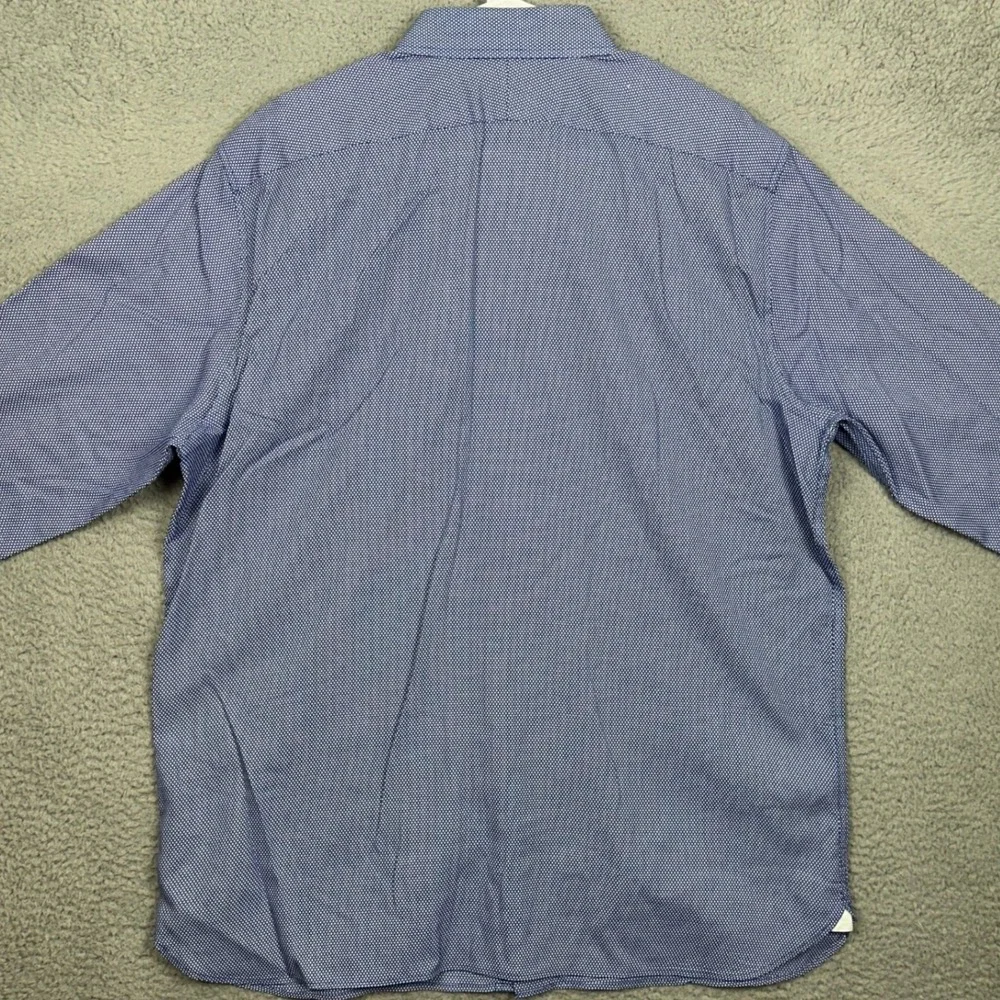 Banana Republic Shirt Mens XL Blue Standard Fit Button Up Geometric Long Sleeve
